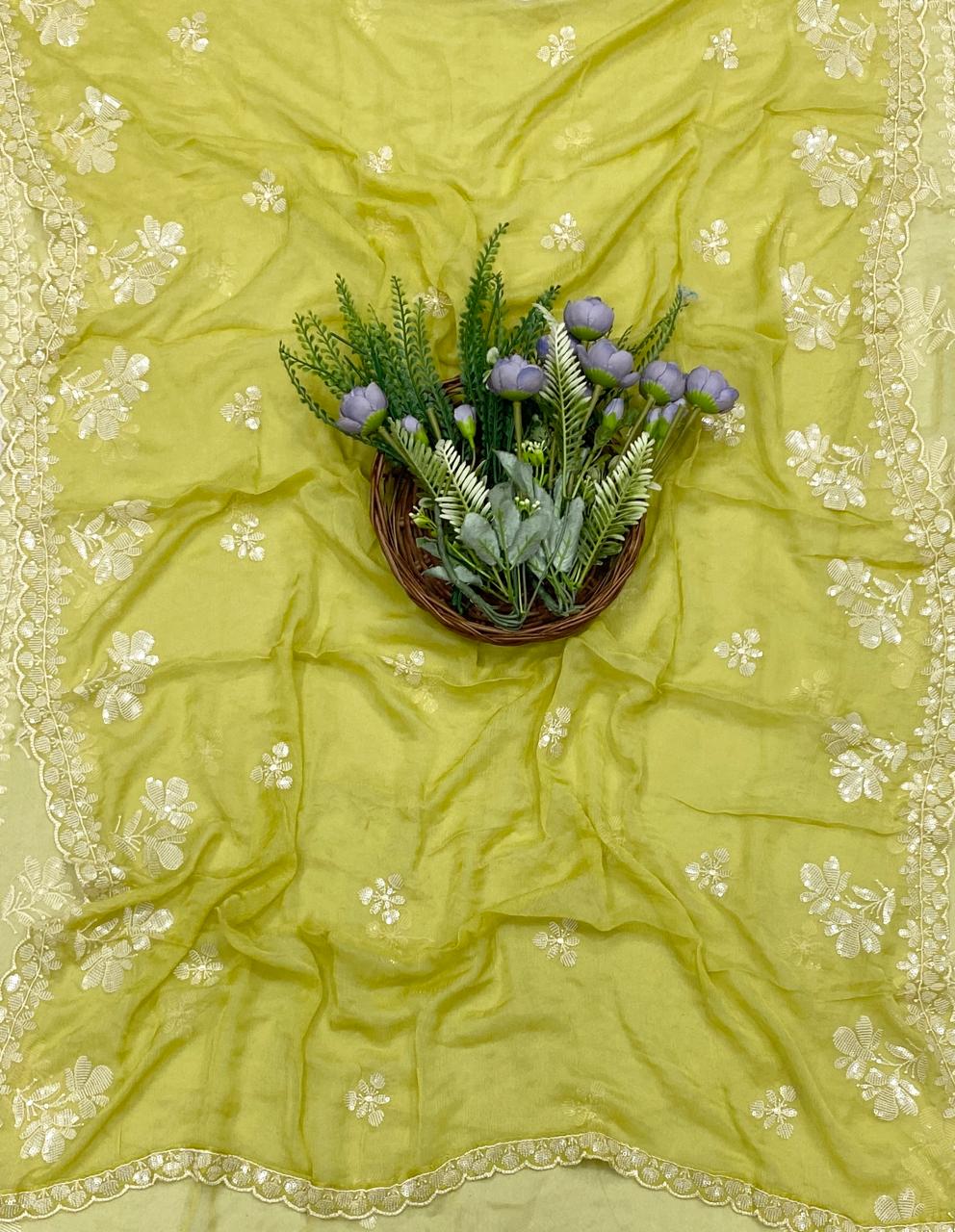 241D Chinon Green Suit Fabric/ CKC Partywear Collection