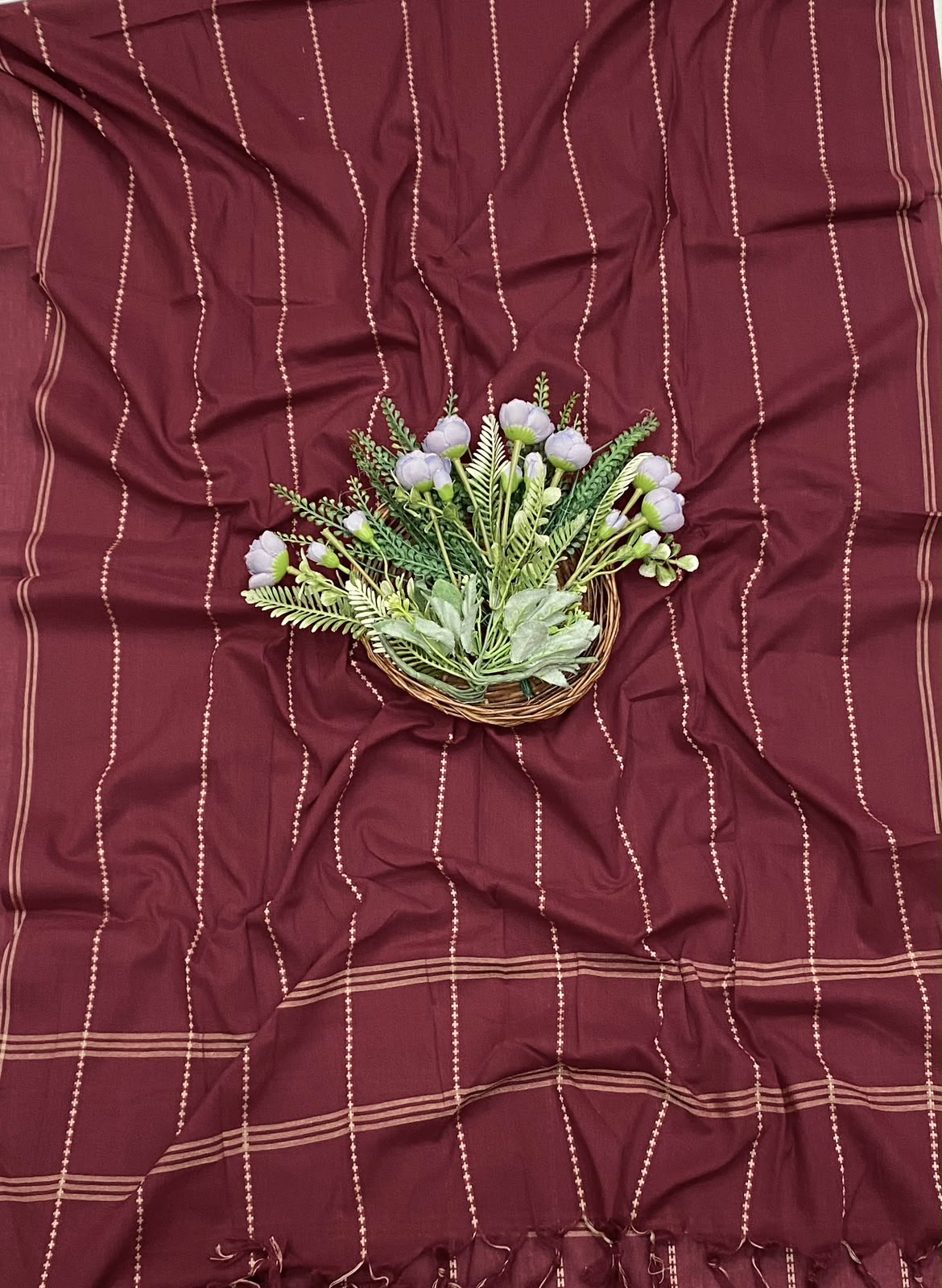 358D Cotton Dark Maroon suit Fabric / CKC Cotton Bazaar