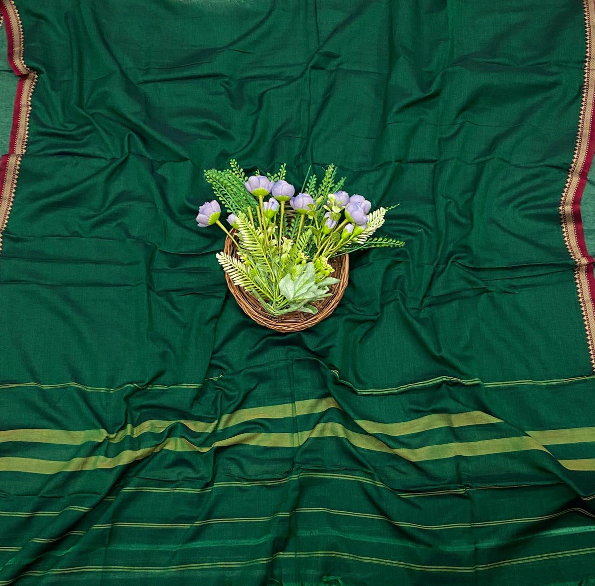 787D COTTON BOTTLE GREEN SUIT FABRIC / CKC COTTON SUITS