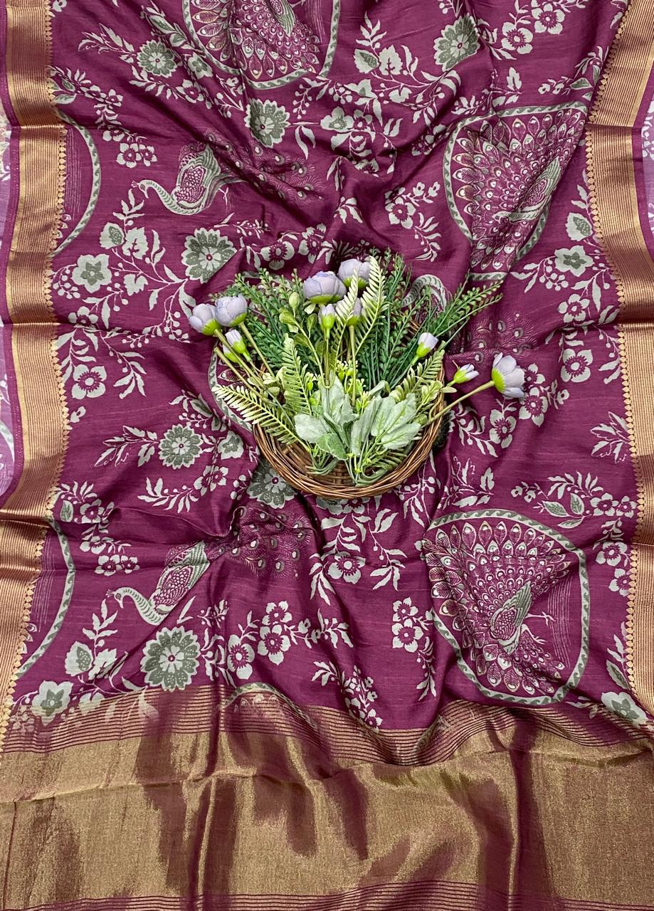894D SILK DARK PURPLE SUIT FABRIC / CKC BANARASI COLLECTION
