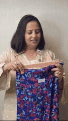 Ckc 86A Crepe Navy Blue Suit Fabric/ Phoolon Ka Ghar
