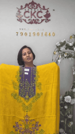 CKC 646 Muslin Yellow With Purple Suit Fabric / CKC Muslin Suits