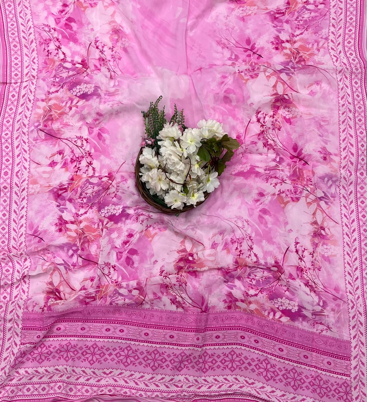 222A Georgette Pink Suit Fabric / CKC Georgette Suits