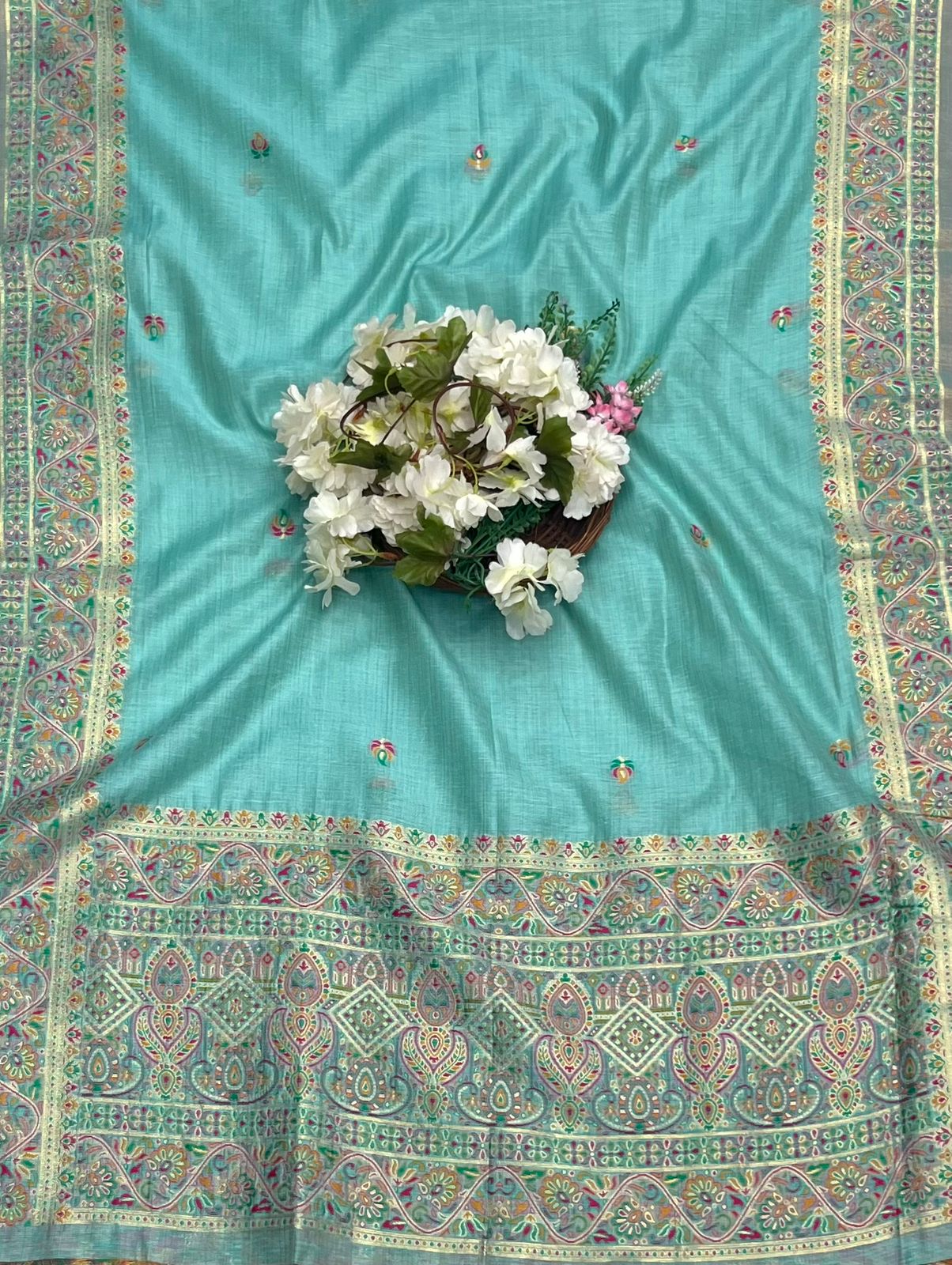 Ckc 494 Jamdani Sea Blue Suit Fabric / CKC Jamdani Suits