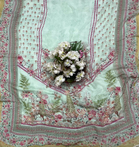 मलमल लिनन बकाइन सूट कपड़ा /