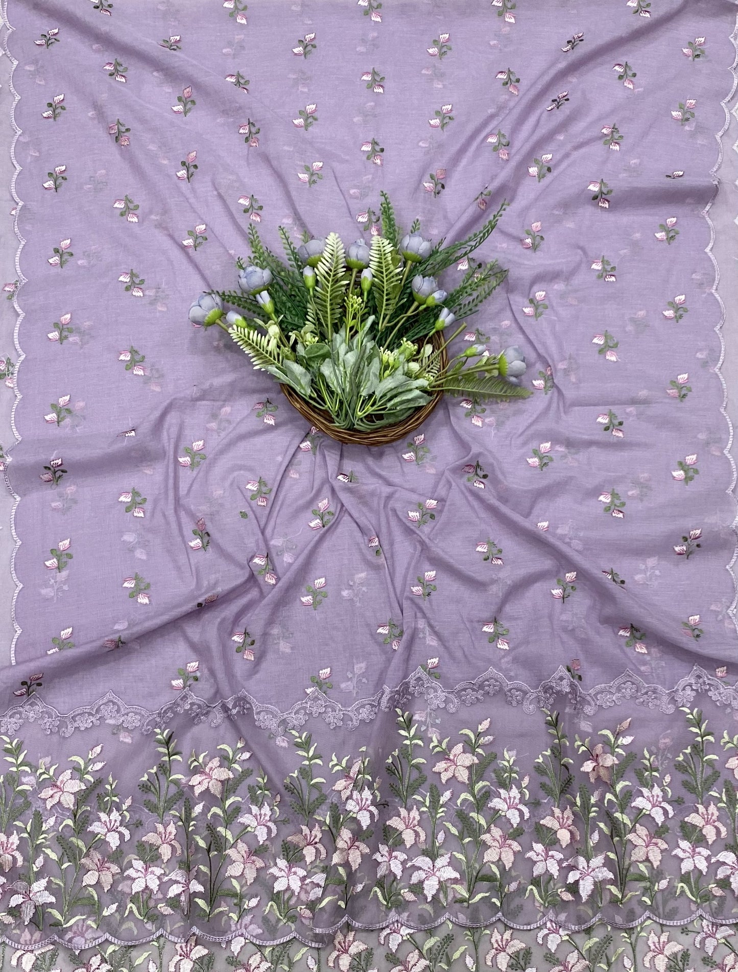 436A Mul Cotton Lilac Suit Fabric / CKC Mul Cotton