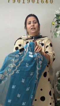 552 Mul Cotton Peacock Blue Suit Fabric/ CKC Mul Cotton