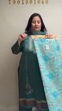 212A Georgette Sea Blue Suit Fabric / CKC Georgette Suits