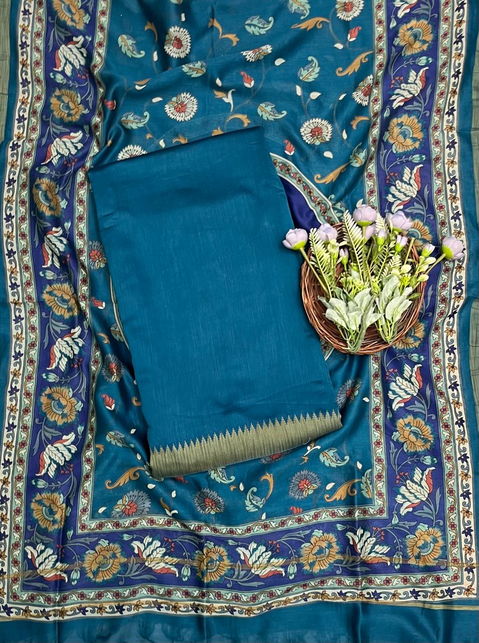 Ckc 92 Pure Maheshwari Peacock Suit Fabric / CKC Maheshwari Suits