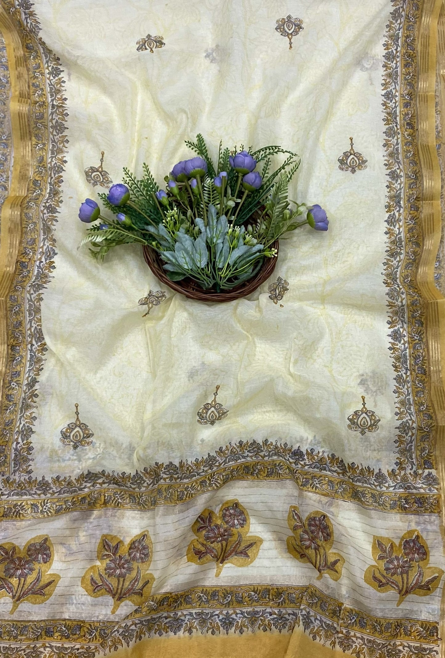 369B Cotton Mustard Yellow suit Fabric / CKC Cotton Bazar