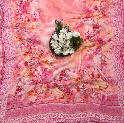 221A Georgette Peach Suit Fabric / CKC Georgette Suits