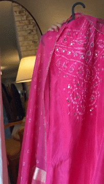 285B Jaipuri Crepe Pink Suit Fabric / Jaipuri Suits