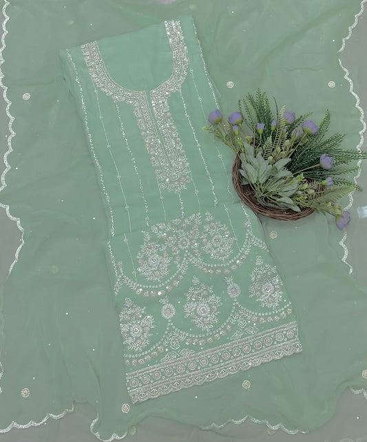 112B Georgette Sea Green Suit Fabric / CKC Georgette Suits