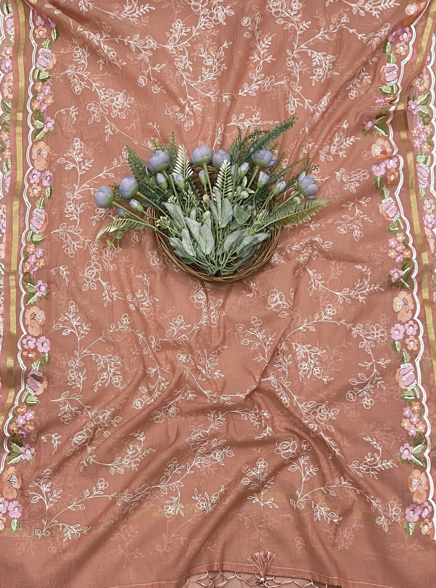 607 Mul Cotton Dusty Peach Fabric/ CKC Mul Cotton