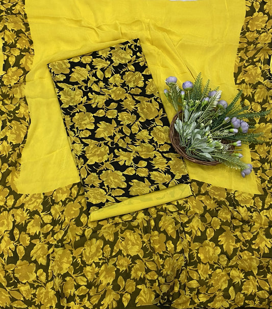 CKC 294B Crepe Yellow and Black Suit Fabric / CKC Crepe Suits