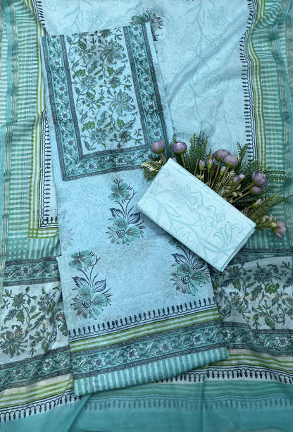 374B Cotton Blue suit Fabric / CKC Cotton Bazar