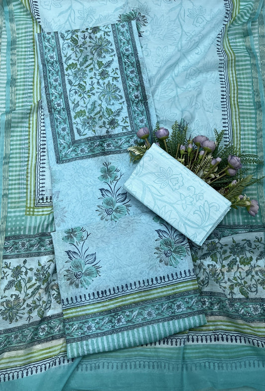 374B Cotton Blue suit Fabric / CKC Cotton Bazaar