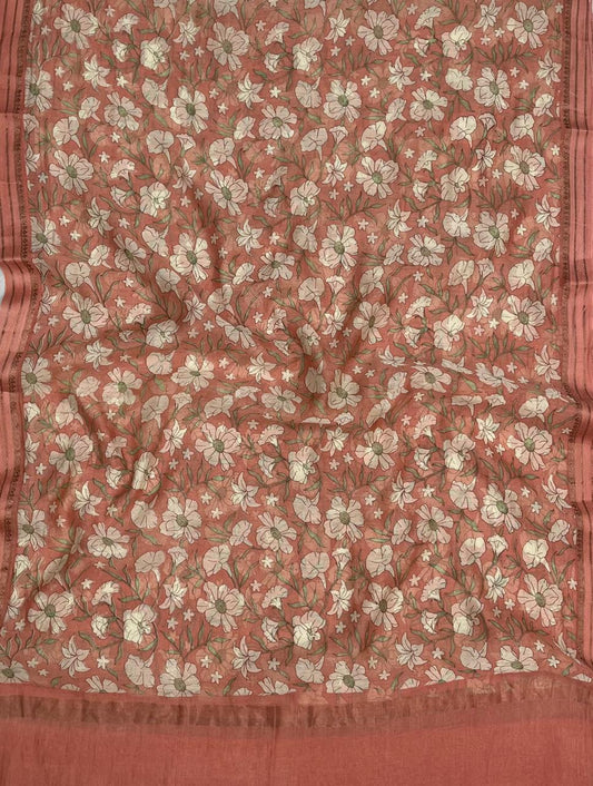 क्रेप गुलाबी सूट संग्रह / हाथ से पेंट किए गए सूट