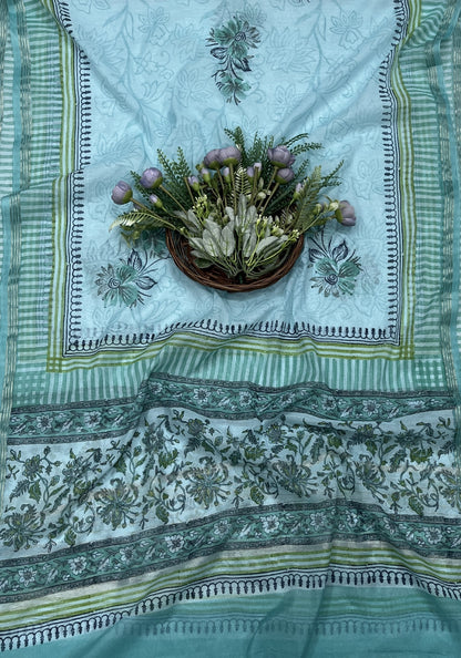 374B Cotton Blue suit Fabric / CKC Cotton Bazar