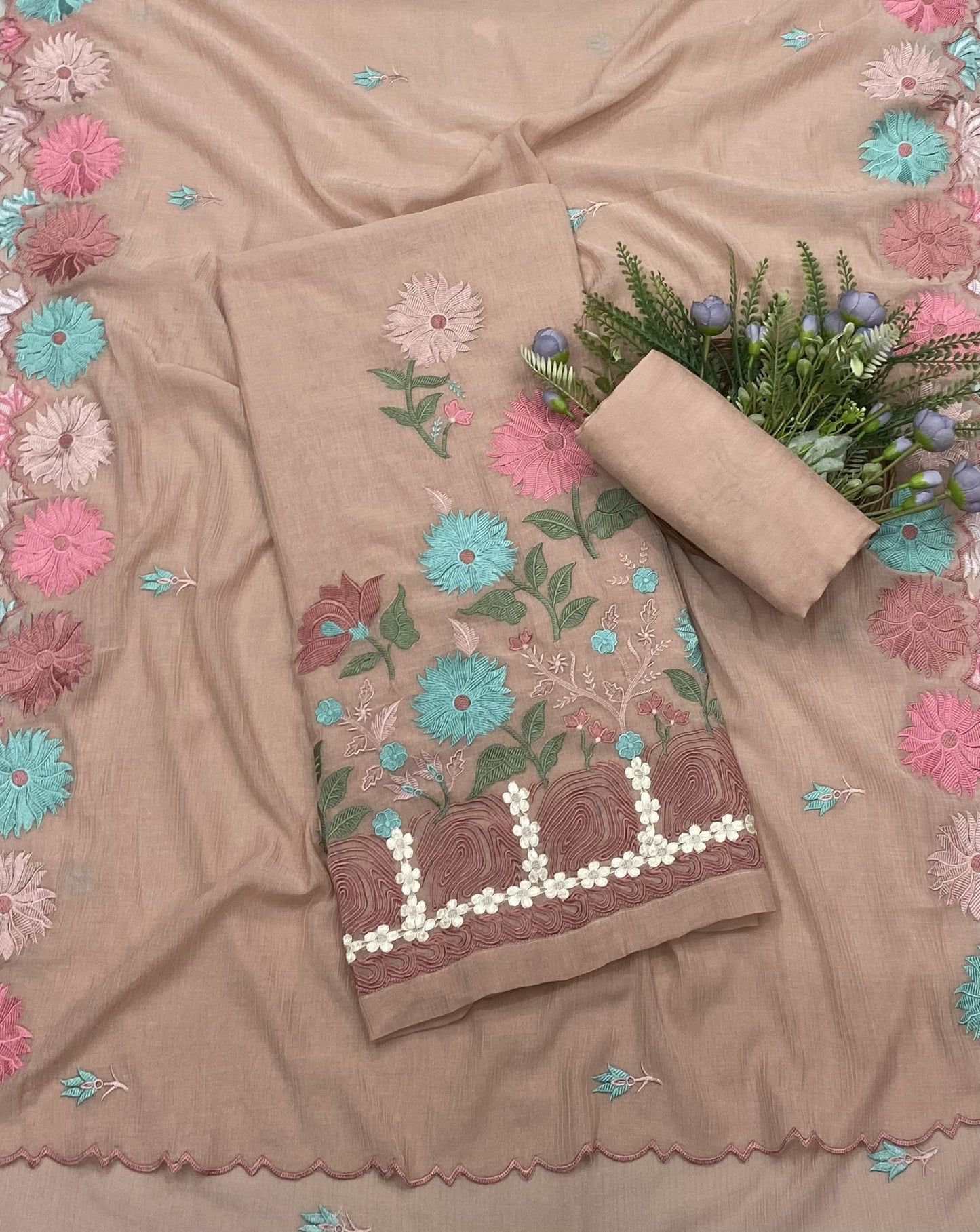 278B Cotton Beige Suit Fabric/ CKC Cotton Bazaar