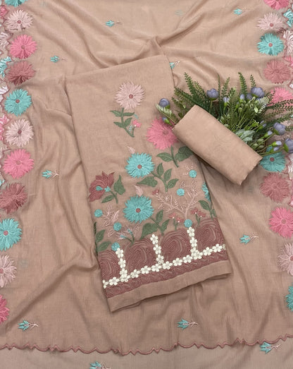 278B Cotton Beige Suit Fabric/ CKC Cotton Bazaar