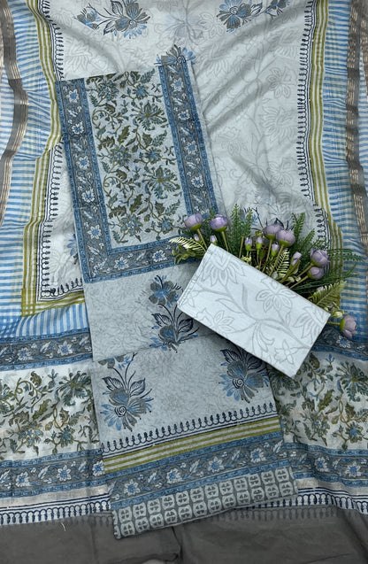 375B Cotton Grey suit Fabric / CKC Cotton Bazar