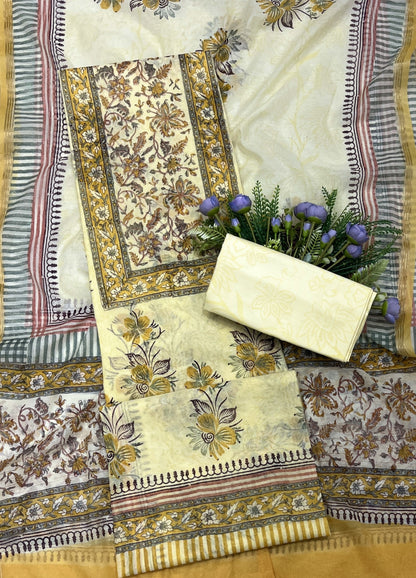376B Cotton light Yellow suit Fabric / CKC Cotton Bazar
