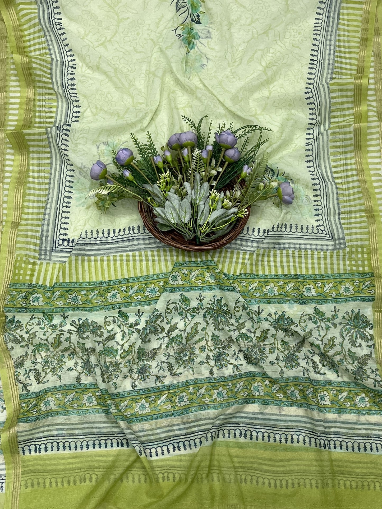 378B Cotton Pista Green suit Fabric / CKC Cotton Bazar