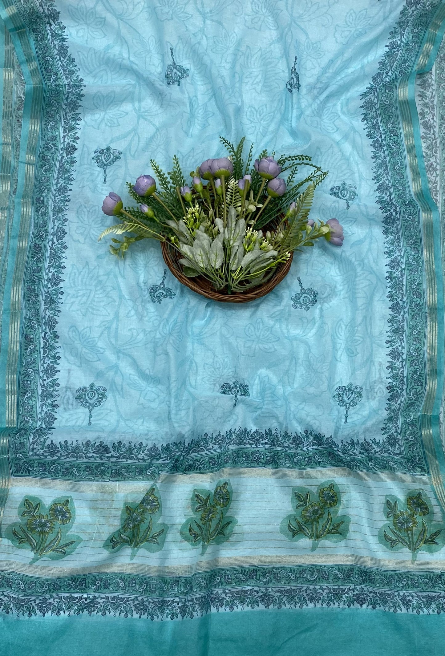 370B Cotton Sky Blue suit Fabric / CKC Cotton Bazar