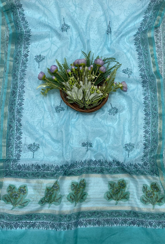 370B Cotton Sky Blue suit Fabric / CKC Cotton Bazaar