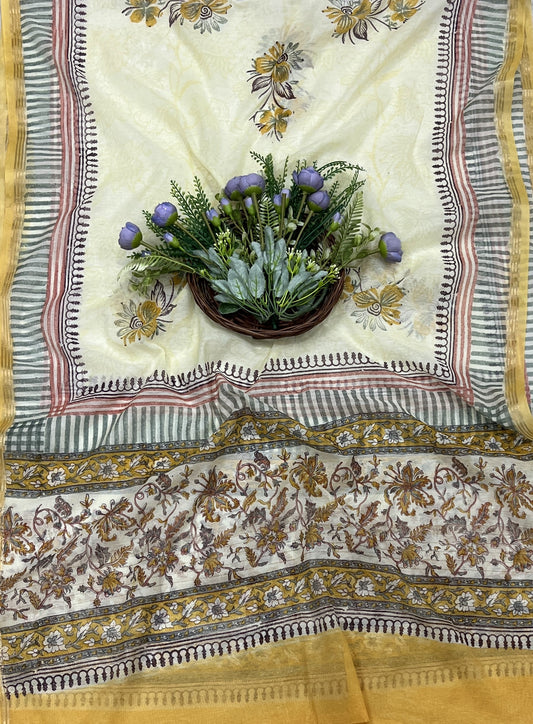 376B Cotton light Yellow suit Fabric / CKC Cotton Bazaar
