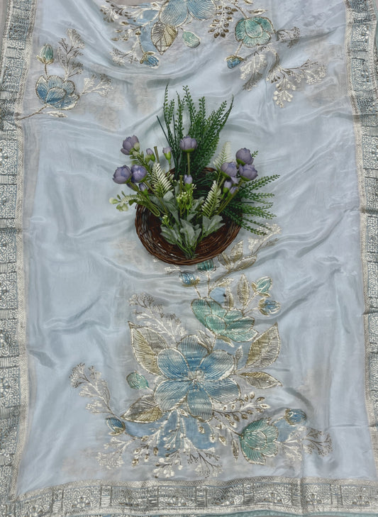 435B Georgette Ice Blue Suit Fabric / CKC Georgette Suits
