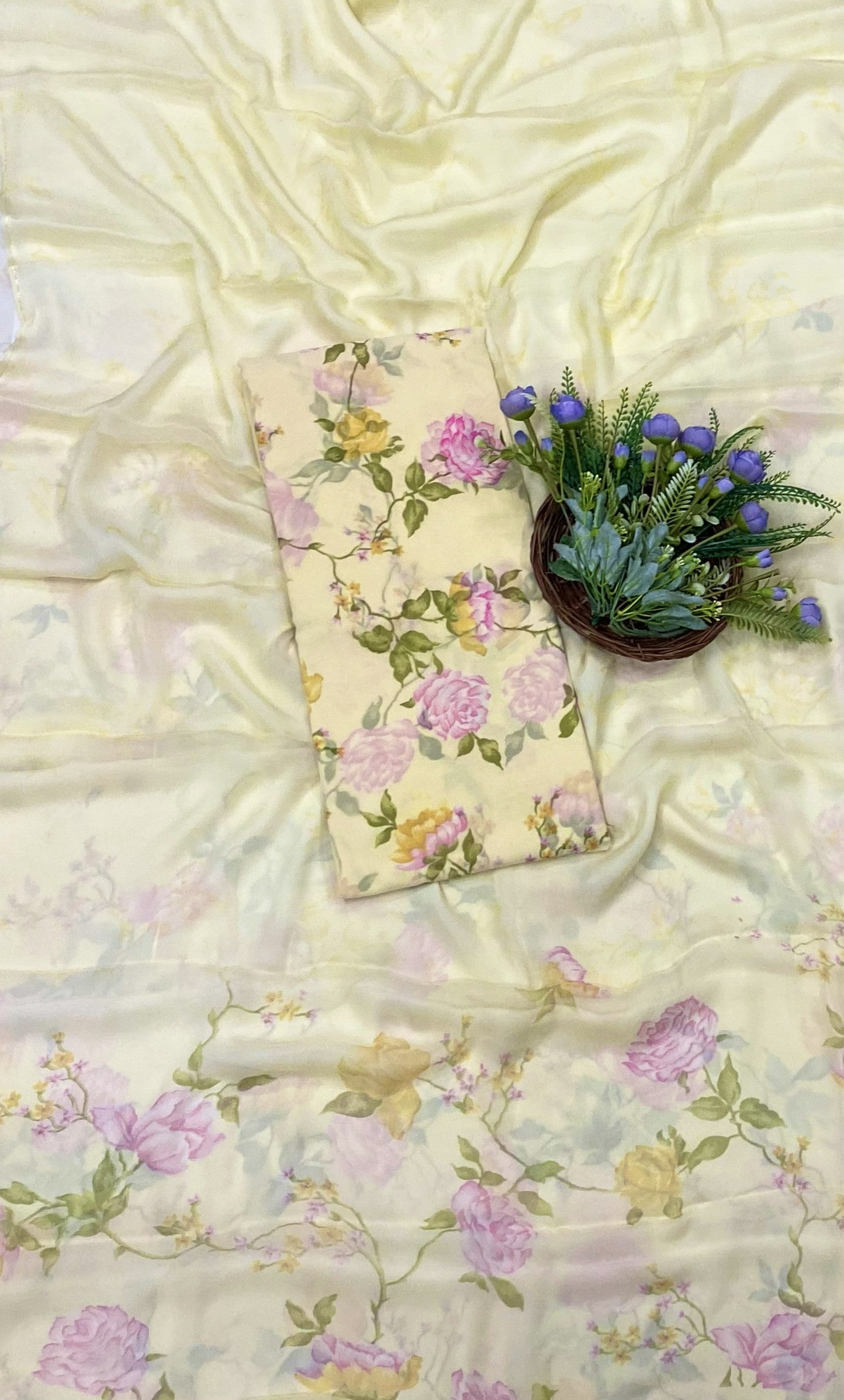 338B Georgette Light yellow Suit Fabric / CKC Georgette Suits