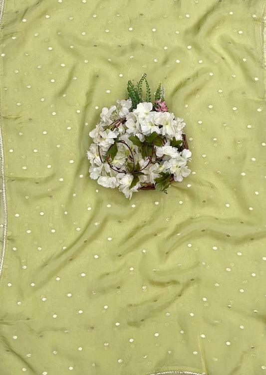 66 Dola Silk Light Green Suit Fabric/ CKC Partywear Collection