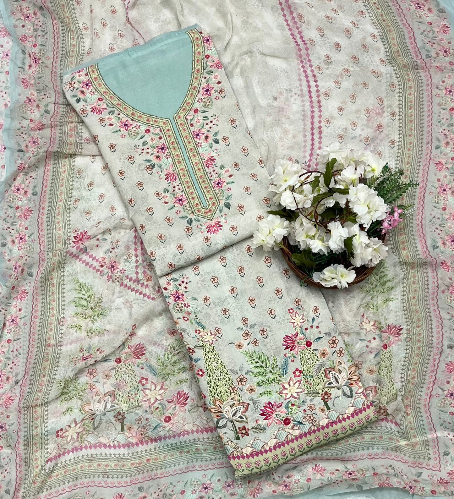 मलमल लिनन बकाइन सूट कपड़ा /