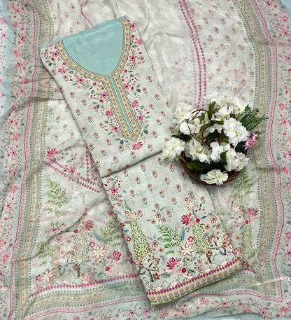 मलमल लिनन बकाइन सूट कपड़ा /