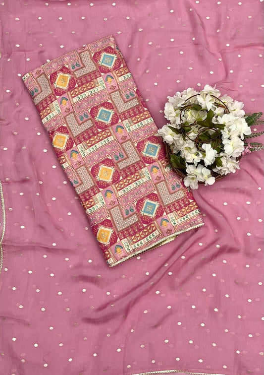 Ckc 67 Dola Silk Dusty Peach Suit Fabric/ CKC Partywear Collection