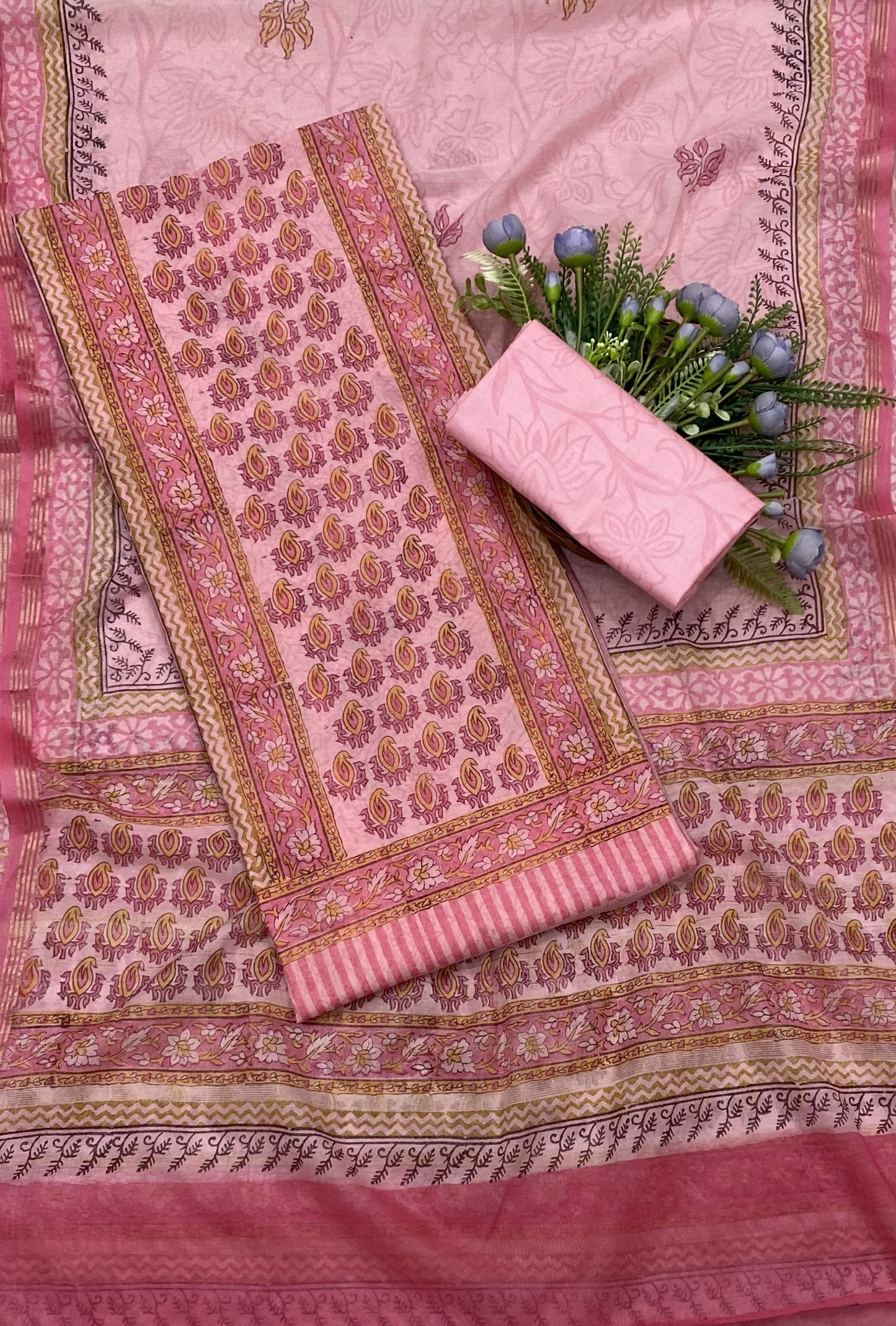 349B Cotton Soft Pink suit Fabric / CKC Cotton Bazar