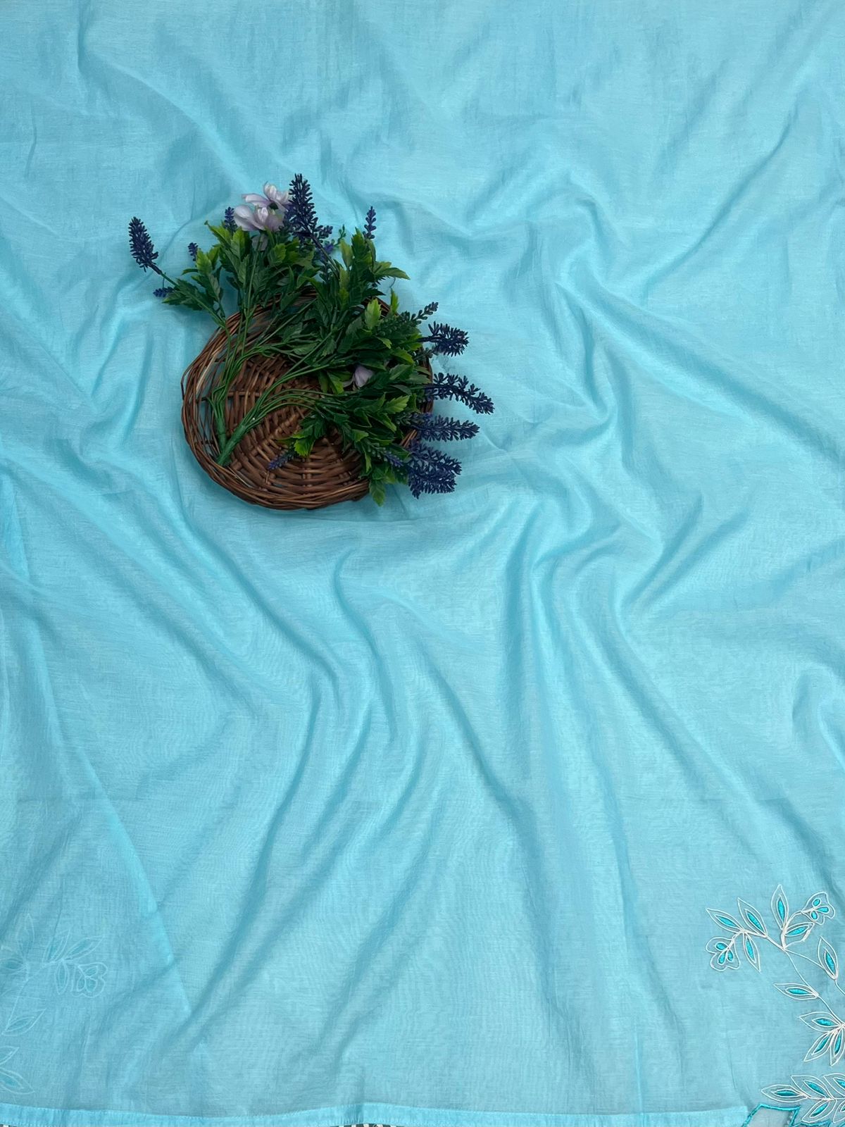 Ckc 396 Mul Cotton Sky Blue Suit Fabric/ CKC Mul Cotton
