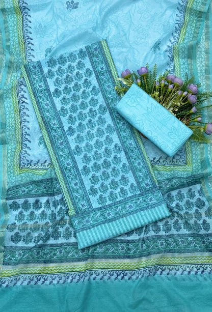 354B Cotton Sea Blue suit Fabric / CKC Cotton Bazar