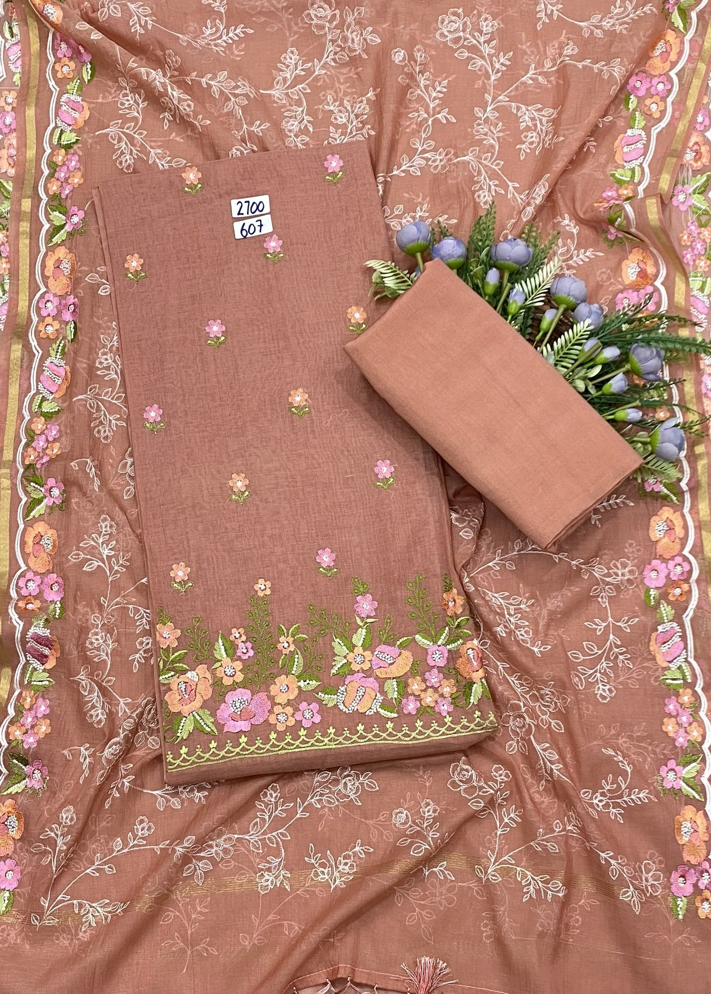 607 Mul Cotton Dusty Peach Fabric/ CKC Mul Cotton