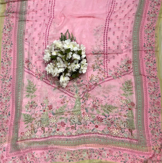 मलमल लिनन बकाइन सूट कपड़ा /