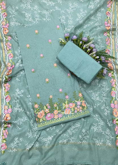 608 Mul Cotton Sea Blue Fabric/ CKC Mul Cotton