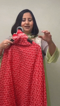 19 Cotton Red Suit Fabric / CKC Cotton Bazaar
