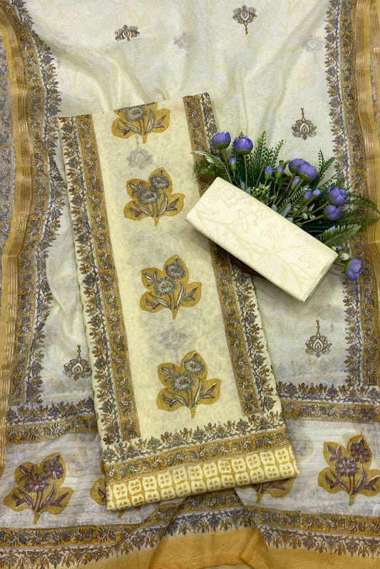 369B Cotton Mustard Yellow suit Fabric / CKC Cotton Bazaar
