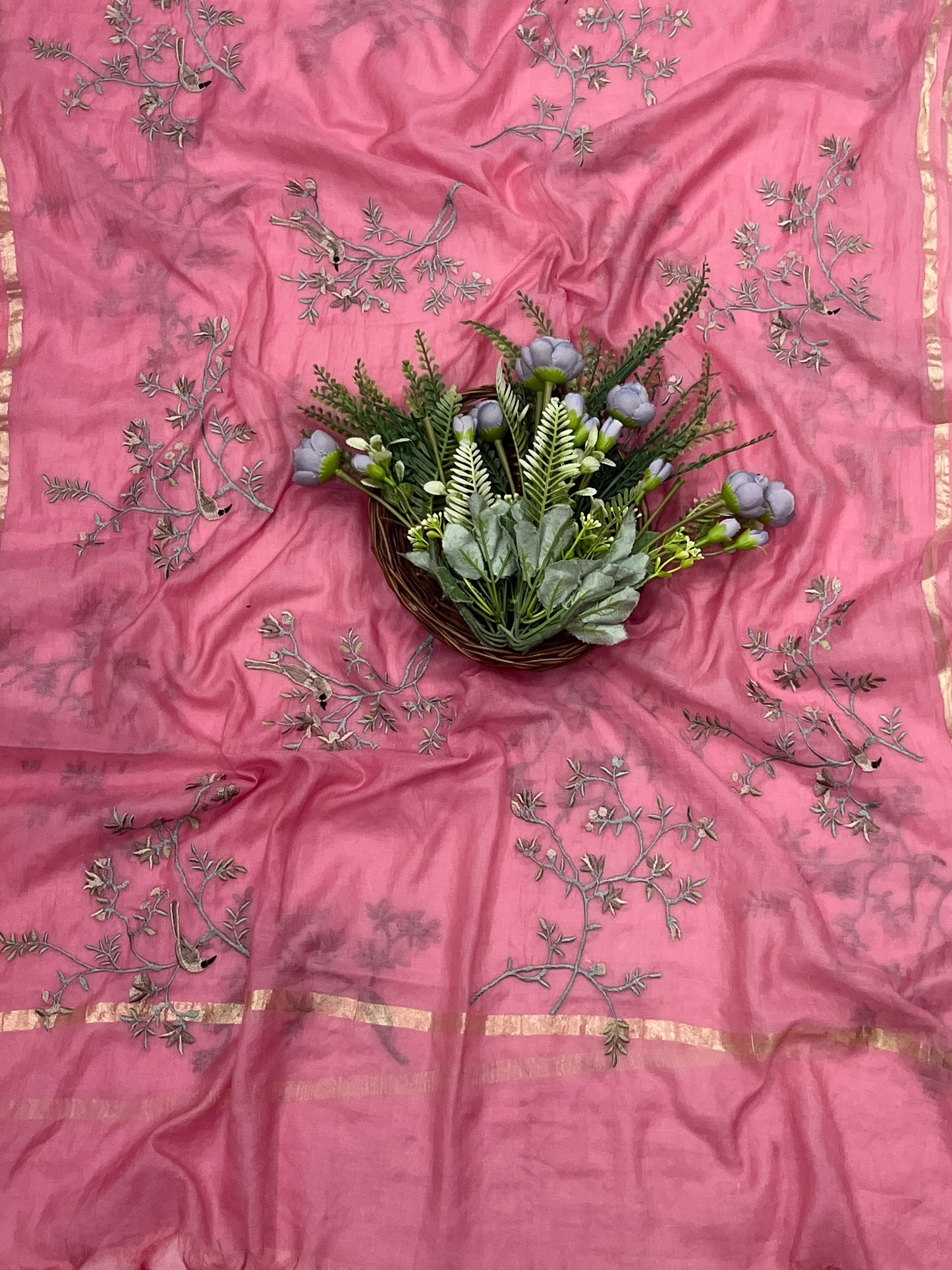 262B Mul Cotton Pink Suit Fabric/ CKC Mul Cotton