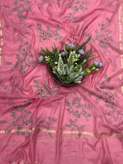 262B Mul Cotton Pink Suit Fabric/ CKC Mul Cotton