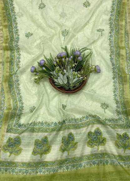367B Cotton Pista Green suit Fabric / CKC Cotton Bazar