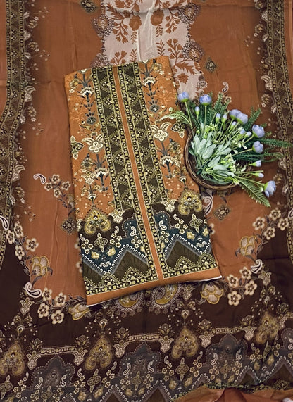 357B Muslin Suit Light Coffee brown Fabric / CKC Muslin Suits