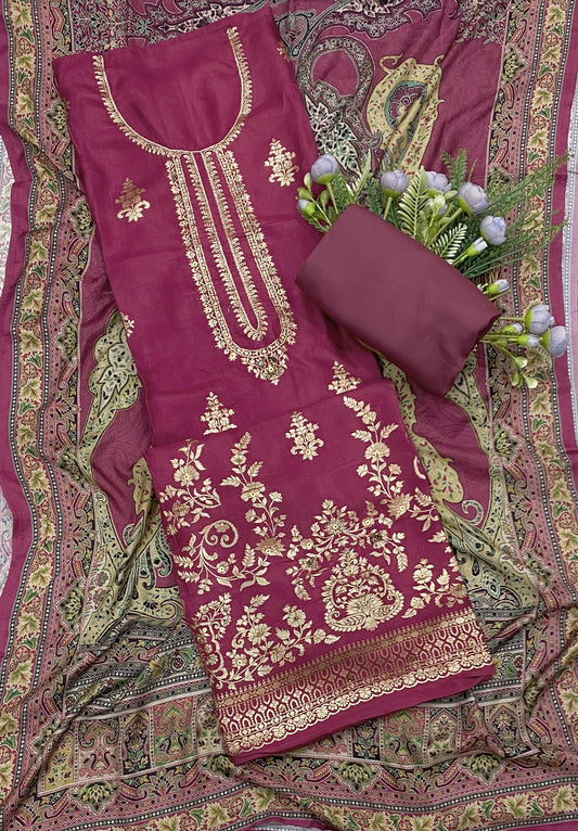 347b Muslin Maroon Suit Fabric / CKC Muslin Suits